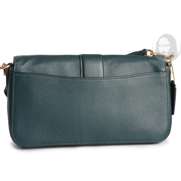 Coach Bag Georgie Shoulder Crossbody Messenger Bag Peacock Leather Style #5493 - Picture 8 of 13